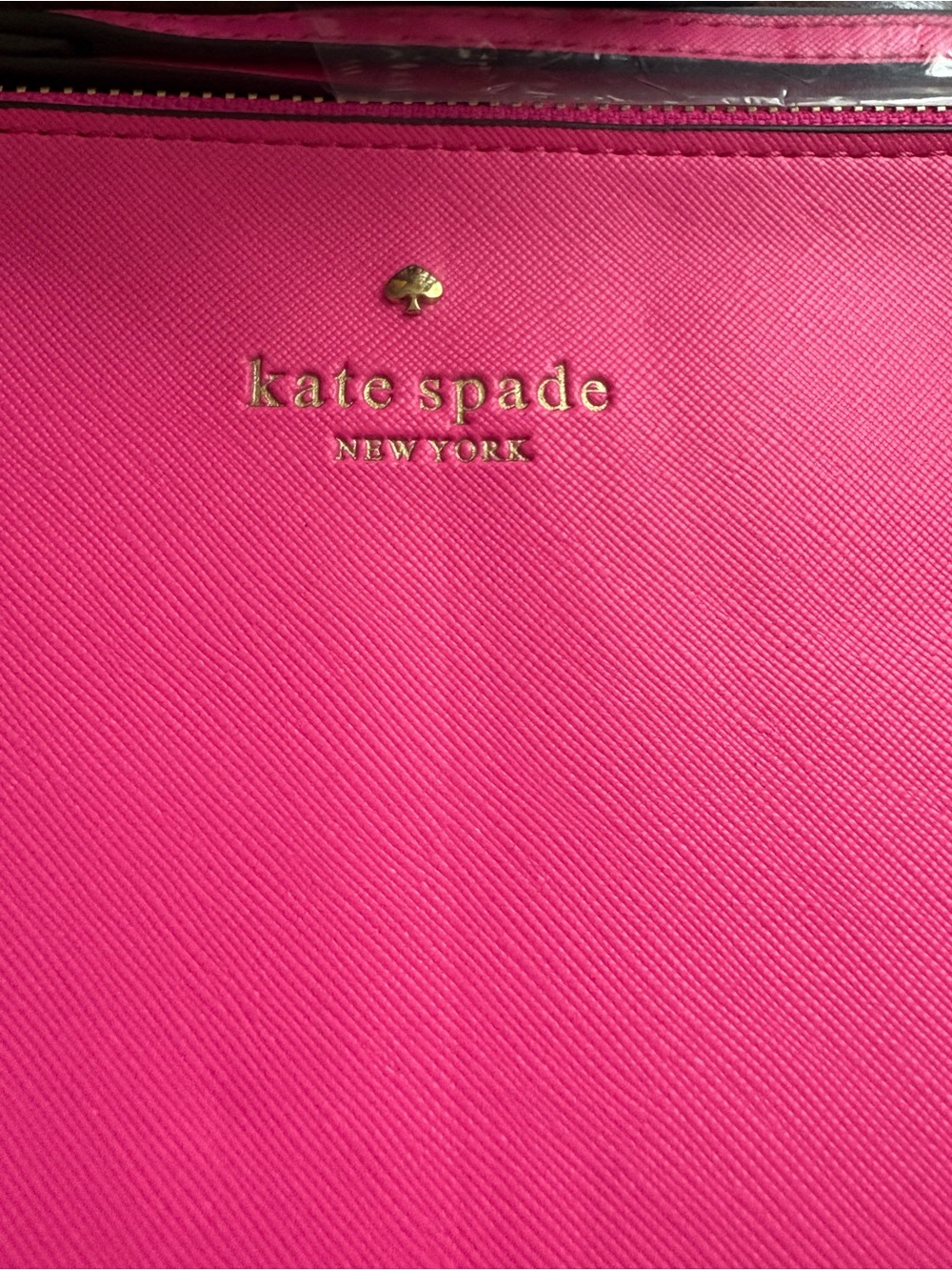 kate spade bright pink logo zip pouch